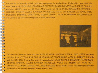 “Teaching and Learning as Performing Arts”, Robert Filiou