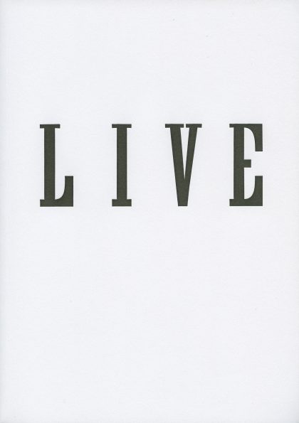 Cover of LIVE by Janice Kerbel, published by Occasional Papers